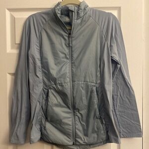32 Degrees Cool Mixed Media Jacket Womens Size S Blue Lightweight Puffer Nylon